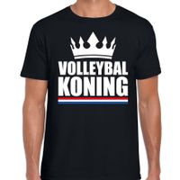 Volleybal koning t-shirt zwart heren - Sport / hobby shirts 2XL  - - thumbnail
