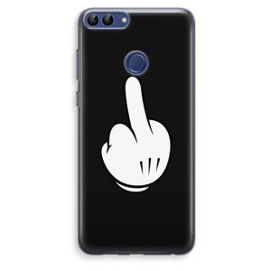 Middle finger black: Huawei P Smart (2018) Transparant Hoesje