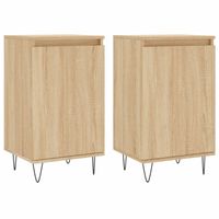 The Living Store Dressoir Sonoma Eiken - 40 x 35 x 70 cm - Duurzaam bewerkt hout - Metalen poten - thumbnail