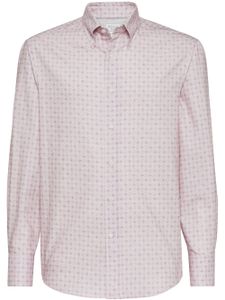 Brunello Cucinelli chemise en coton à manches longues - Rose