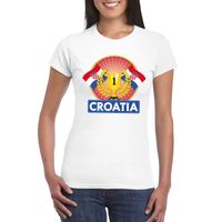 Wit Kroatie supporter kampioen shirt dames - thumbnail