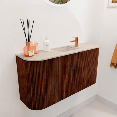 Toiletmeubel Mondiaz Joya Dlux | 83.2 cm | Meubelkleur Ruby | Faye wastafel Frappe Wasbak Midden | 1 kraangat