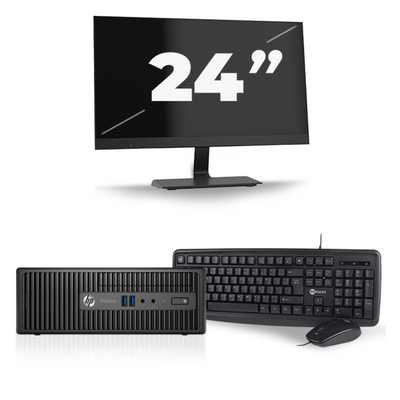 HP ProDesk 400 G3 SFF - Intel Core i5-6e Generatie - 8GB RAM - 256GB SSD - Windows 11 + 1x 24 inch Monitor