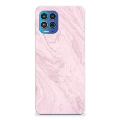 Motorola Moto G100 | TPU | Siliconen hoesje | Marble Pink - Origineel Cadeau Vriendin