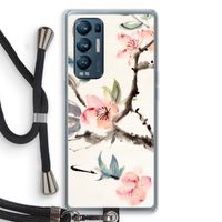 Japanse bloemen: Oppo Find X3 Neo Transparant Hoesje met koord