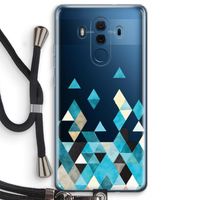 Gekleurde driehoekjes blauw: Huawei Mate 10 Pro Transparant Hoesje met koord Gekleurde driehoekjes blauw: Huawei Mate 10 Pro Transparant Hoesje met koord