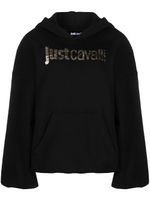 Just Cavalli hoodie en coton à logo imprimé - Noir