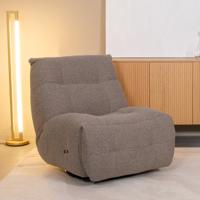 LABEL51 Relaxfauteuil 'Relax & Recharge' Bouclé, elektrisch verstelbaar met accu, kleur Mushroom