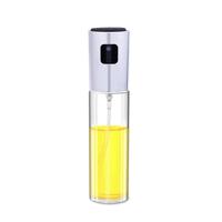 Keuken glas olijfolie spray fles azijn olie sproeier kruiden fles (zilver)