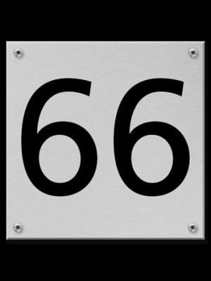 Novioproducts RVS Huisnummerbord 12x12cm - met schroeven