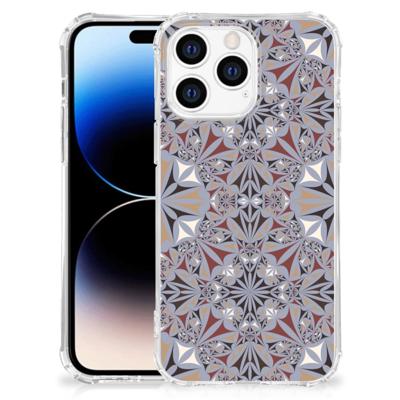 Apple iPhone 14 Pro Max Anti-Shock Hoesje Flower Tiles Apple iPhone 14 Pro Max Anti-Shock Hoesje Flower Tiles