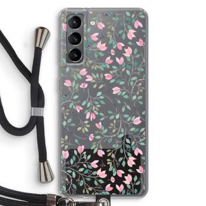 Sierlijke bloemen: Samsung Galaxy S21 Transparant Hoesje met koord