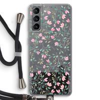 Sierlijke bloemen: Samsung Galaxy S21 Transparant Hoesje met koord