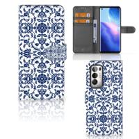OPPO Find X3 Neo 5G Hoesje Flower Blue
