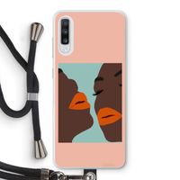 Orange lips: Samsung Galaxy A70 Transparant Hoesje met koord Orange lips: Samsung Galaxy A70 Transparant Hoesje met koord