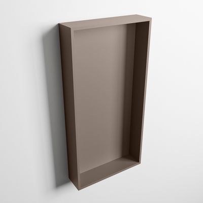 MONDIAZ EASY Nis 59,5x29,5cm in solid surface kleur Smoke | Smoke. 1 vak geschikt voor in- of opbouw