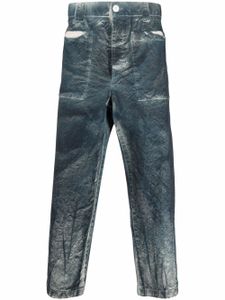 Sunnei pantalon court à effet délavé - Bleu