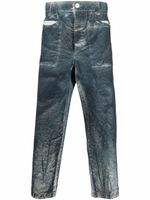 Sunnei pantalon court à effet délavé - Bleu