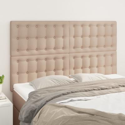 Hoofdborden 4 st 72x5x78/88 cm kunstleer cappuccinokleurig