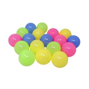 Kunststof ballenbak ballen - felle vrolijke kleuren - 18x stuks - ca 6 cm   -