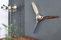 Authentieke wanddecoratie SCREW III 90cm zilveren vliegtuigpropeller - 38540 - thumbnail