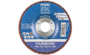 PFERD 44692267 Polinox vliesslijpschijf PNZ Ø 125 mm asgat-Ø 22,23 mm A 180 voor fijnslijpen & finish 125 mm 5 stuk(s)