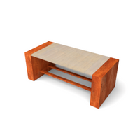 Tablu cortenstaal tafel met hout 2000x900x740 mm - Geroba
