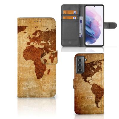 Samsung Galaxy S21 Plus | Flip Cover | Wereldkaart