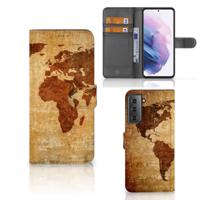 Samsung Galaxy S21 Plus | Flip Cover | Wereldkaart Samsung Galaxy S21 Plus | Flip Cover | Wereldkaart