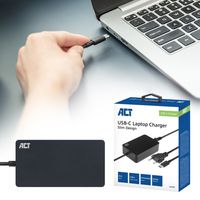 ACT Connectivity USB-C laptoplader met Power Delivery profielen 65W oplader - thumbnail