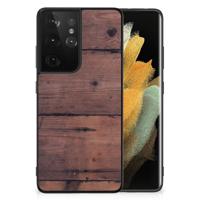 Samsung Galaxy S21 Ultra Houten Print Telefoonhoesje Old Wood