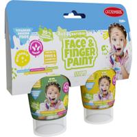 Boti Natural face & fingerpaint tube - groen en geel, 2x65ml