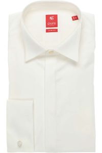 Pure Slim Fit Gala shirt crème, Effen