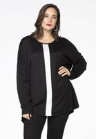 Yoek Pullover stripe wide | Zwart | Maat 54/56