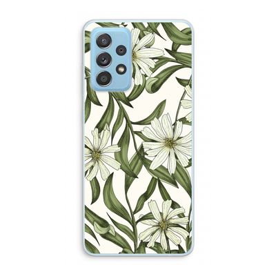 Wit bloemenpatroon: Samsung Galaxy A73 Transparant Hoesje