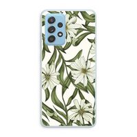 Wit bloemenpatroon: Samsung Galaxy A73 Transparant Hoesje