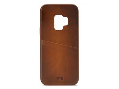 Senza Senza Desire Leather Cover with Card Slot Samsung Galaxy S9 Burned Cognac