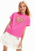 T-shirt met hart van pailletten - RED - 5/6