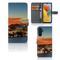 Samsung Galaxy M14 | Telefoonhoesje | Met pasjeshouder | Olifanten