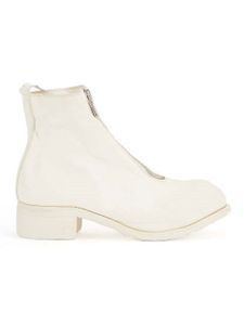 Guidi front zip ankle boots - Blanc