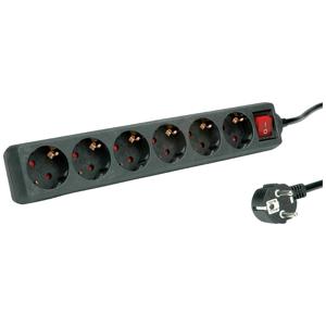 ROLINE 19.07.1077 power uitbreiding 10 m 6 AC-uitgang(en) Binnen Zwart