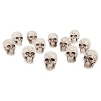 12x horror decoratie mini doodskoppen 4 x 3 cm   -