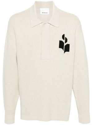MARANT pull William à logo en jacquard - Tons neutres