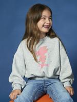 Verkorte sweater met glitterdetail voor meisjes gemêleerd grijs