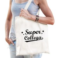 Super Collega katoenen cadeau tas / shopper naturel dames en heren