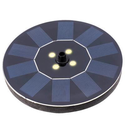 Lumineo solar fontein met led verlichting - zwart - kunstof - D16 cm - vijver sierfontein