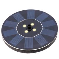 Lumineo solar fontein met led verlichting - zwart - kunstof - D16 cm - vijver sierfontein