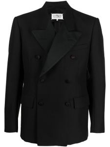 Maison Margiela blazer en mohair à boutonnière croisée - Noir