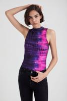 Geribbelde body met tie-dye - MATERIAL FINISHES - XS