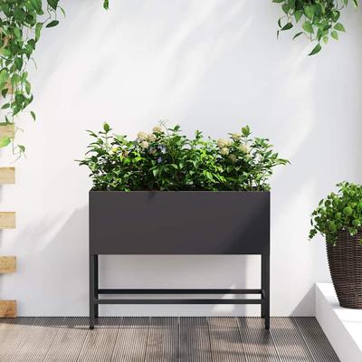 VidaXL Verhoogde tuin plantbak zwart 60 x 26 x 45 cm staal VidaXL Verhoogde tuin plantbak zwart 60 x 26 x 45 cm staal